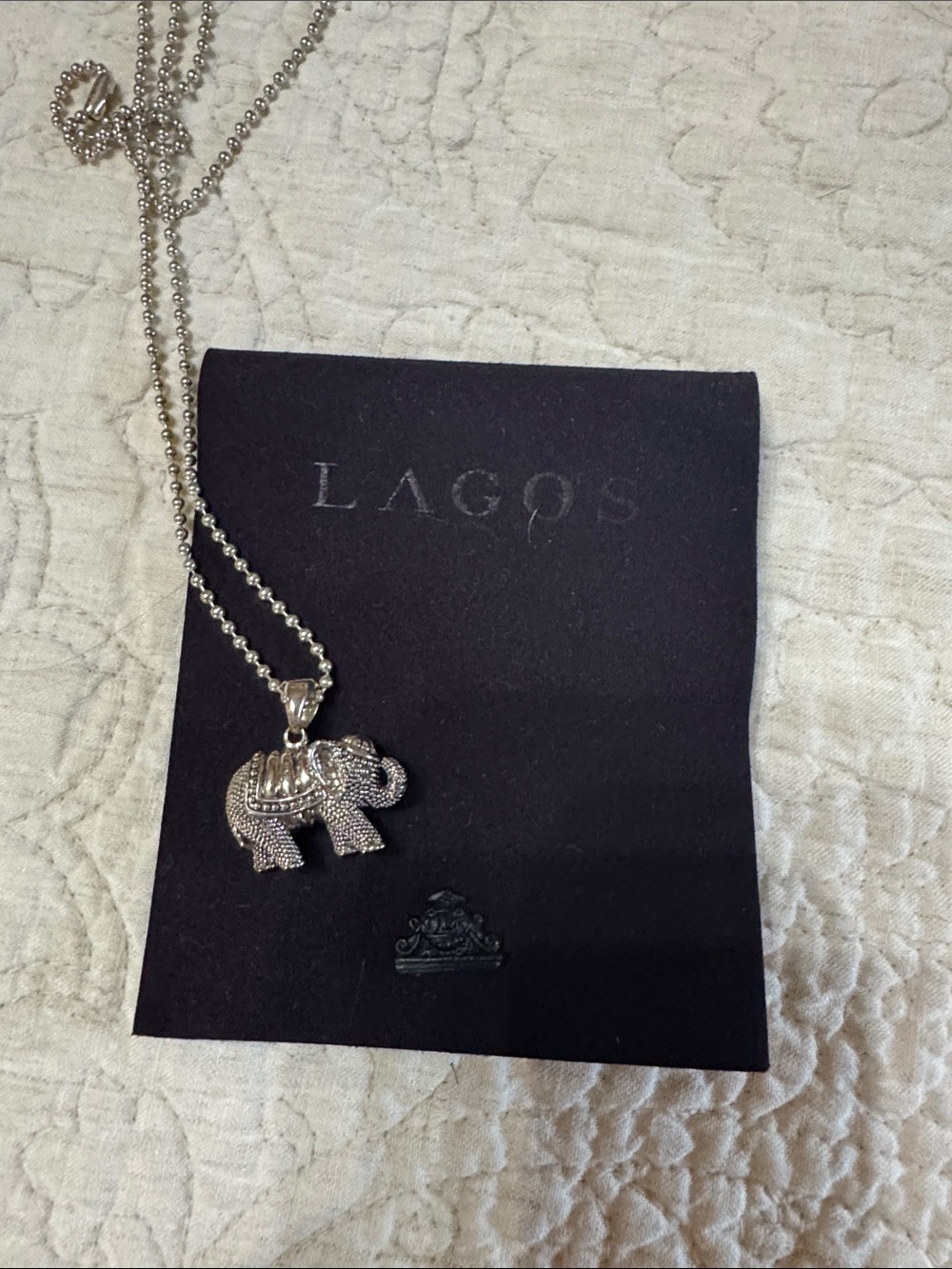 LAGOS Silver Elephant Pendant Necklace